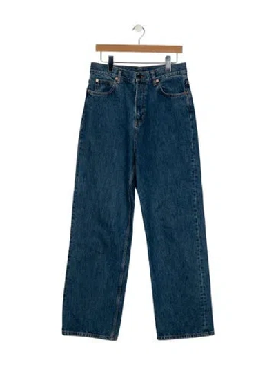 Pre-owned Wardrobe.nyc High-rise Wide Leg Jeans In Blue