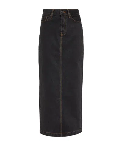 Wardrobe.nyc High-waisted Denim Skirt In Black