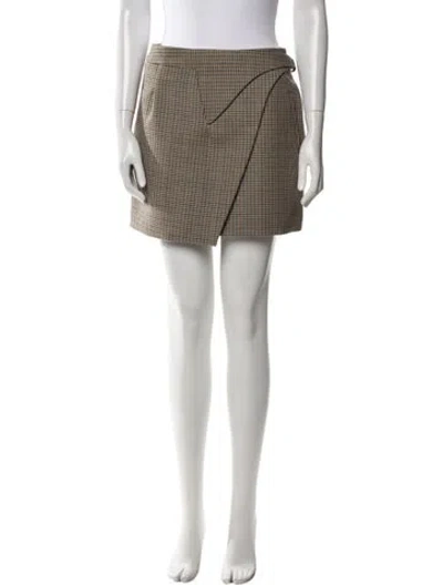 Pre-owned Wardrobe.nyc Houndstooth Print Mini Skirt In Black