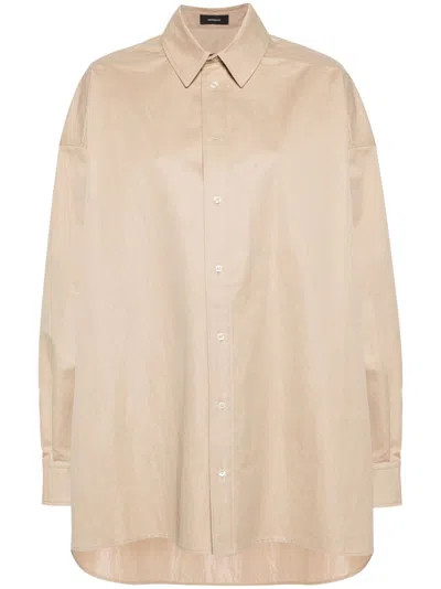 Wardrobe.nyc Drill Shirt Gabardine Minidress In Neutrals