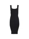 Wardrobe.nyc Textured Ribbed Knit Midi Dress With Square