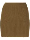 Wardrobe.nyc Knitted Straight Miniskirt In Brown