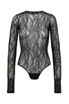 Wardrobe.nyc Lace Bodysuit In Blk Black