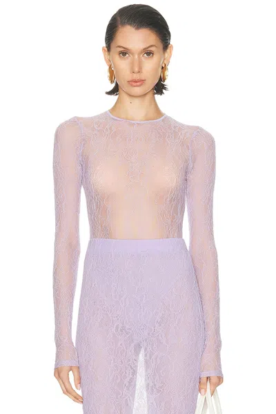 Wardrobe.nyc Lace Bodysuit In Purple