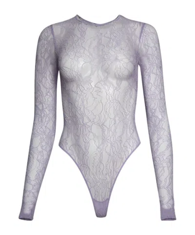 Wardrobe.nyc Lace Bodysuit In Purple