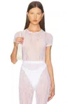 WARDROBE.NYC LACE CAP SLEEVE BODYSUIT