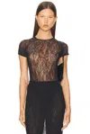 Wardrobe.nyc Lace Cap Sleeve Bodysuit