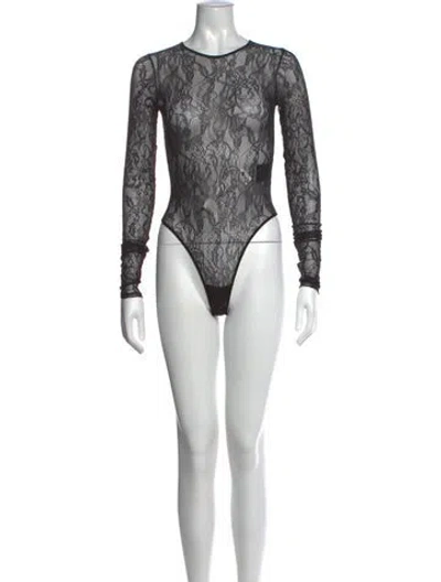 Pre-owned Wardrobe.nyc Lace Lace Pattern Bodysuit W/ Tags In Black