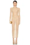 Wardrobe.nyc Lace Long Sleeve Dress In Neutral