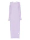 Wardrobe.nyc Lace Long-sleeve Midi Dress In Purple