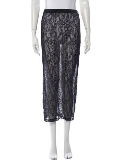 Pre-owned Wardrobe.nyc Lace Pattern Midi Length Skirt In Multicolor
