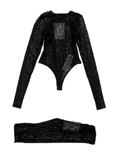 Pre-owned Wardrobe.nyc Lace Pattern Set W/ Tags In Black