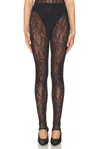 Wardrobe.nyc Wardrobe. Nyc Lace Stirrup Leggings Black In Black