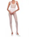 Wardrobe.nyc Lace Stirrup Leggings In White In Black