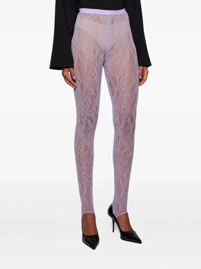 Wardrobe.nyc Lace Stirrup Leggings In Pink