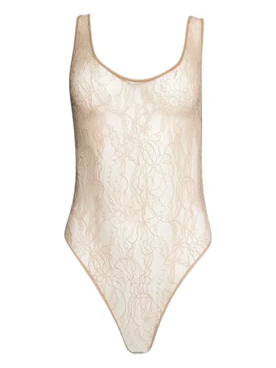 Wardrobe.nyc Lace Tank Bodysuit In Multi
