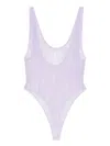 Wardrobe.nyc Lace Tank Bodysuit In Purple