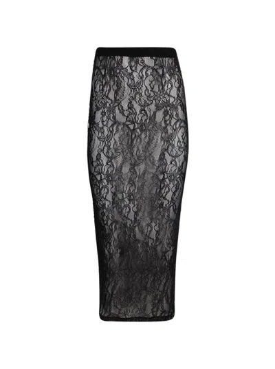Wardrobe.nyc Lace Tube Skirt Black