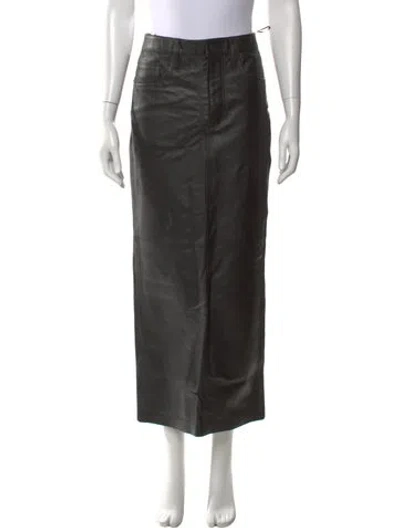 Pre-owned Wardrobe.nyc Lamb Leather Midi Length Skirt In Gray