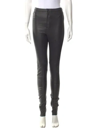 Pre-owned Wardrobe.nyc Lambskin Skinny Leg Pants In Gray