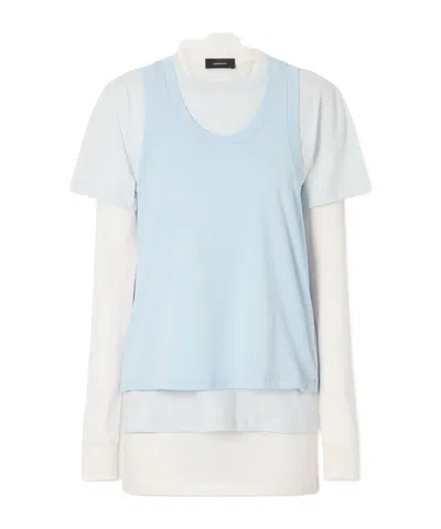 Wardrobe.nyc Layered Cotton-jersey T-shirt In Multi