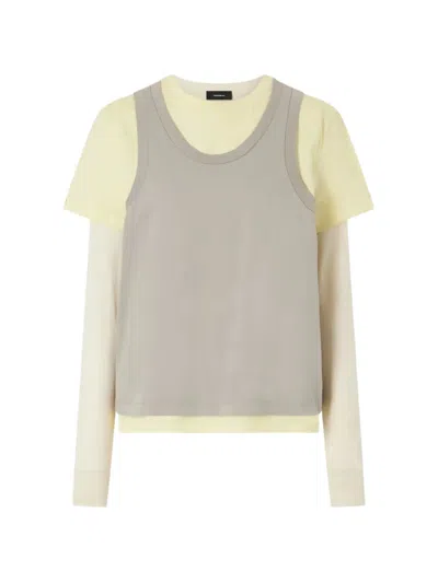 Wardrobe.nyc Layered-effect Cotton T-shirt In Multi