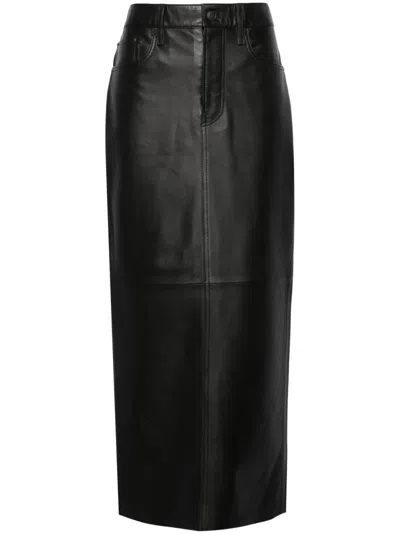 Wardrobe.nyc Leather Column Skirt For Women In Black