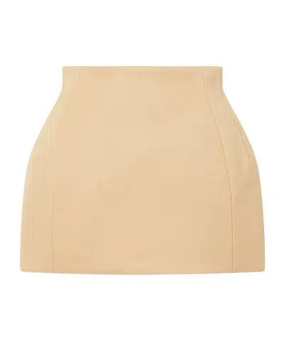 Wardrobe.nyc Light Beige Highwaist Mini Skirt In Transparent