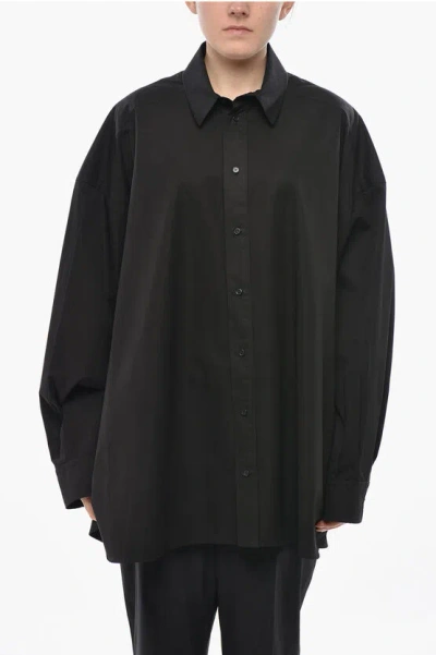 Wardrobe.nyc Lightweight Cotton Oversize Fit Shirt In Black