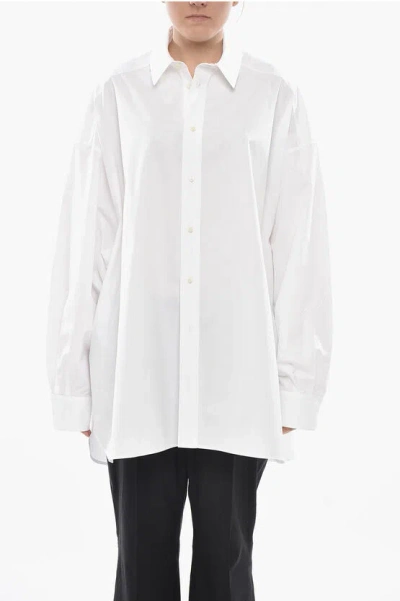 Wardrobe.nyc Lightweight Cotton Oversize Fit Shirt In White