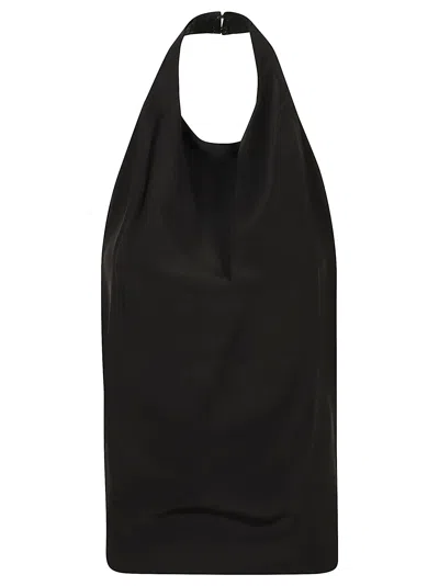 Wardrobe.nyc Liquid Texture Halter Top With Keyhole Detail In Black