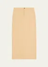 Wardrobe.nyc Cotton-drill Maxi Column Skirt In Khaki