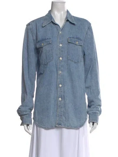 Pre-owned Wardrobe.nyc Long Sleeve Button-up Top In Blue