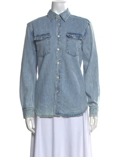 Pre-owned Wardrobe.nyc Long Sleeve Button-up Top In Blue