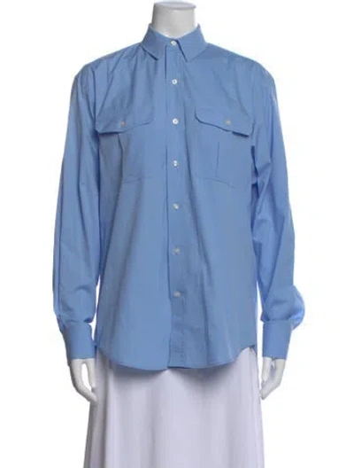 Pre-owned Wardrobe.nyc Long Sleeve Button-up Top In Blue