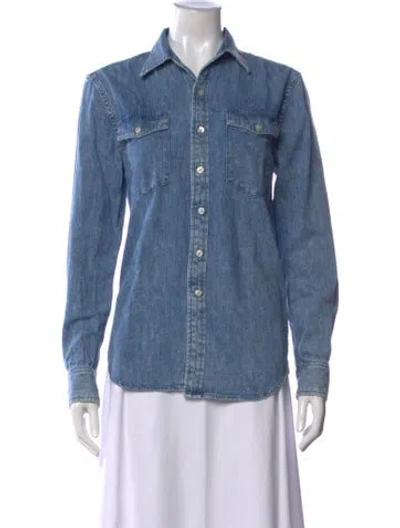 Pre-owned Wardrobe.nyc Long Sleeve Button-up Top In Blue