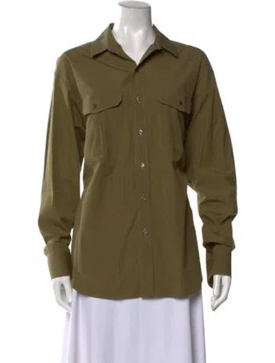 Pre-owned Wardrobe.nyc Long Sleeve Button-up Top In Green