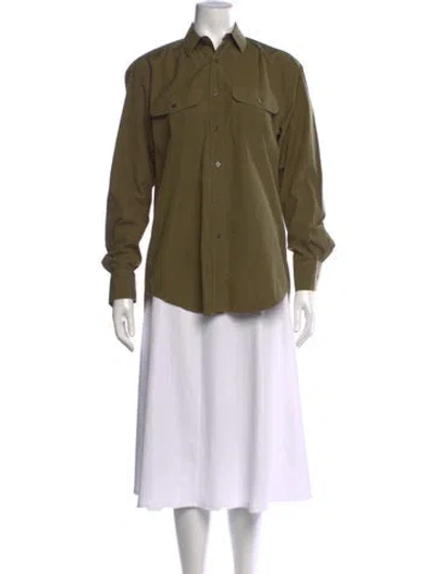 Pre-owned Wardrobe.nyc Long Sleeve Button-up Top In Green