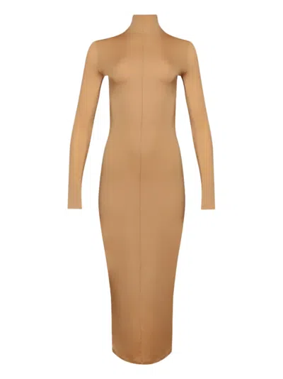 Wardrobe.nyc Long-sleeve Maxi Dress In Neutral