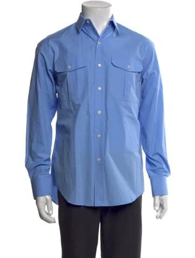 Pre-owned Wardrobe.nyc Long Sleeve Western Shirt W/ Tags In Blue