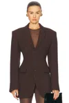 Wardrobe.nyc Longline Blazer In Dark Brown