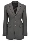 Wardrobe.nyc Wool Single Breasted Blazer In Gray