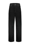Wardrobe.nyc Wide-leg Low-rise Jeans In Blk Black