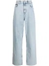 Wardrobe.nyc Denim Low Rise Straight Jeans In Blue