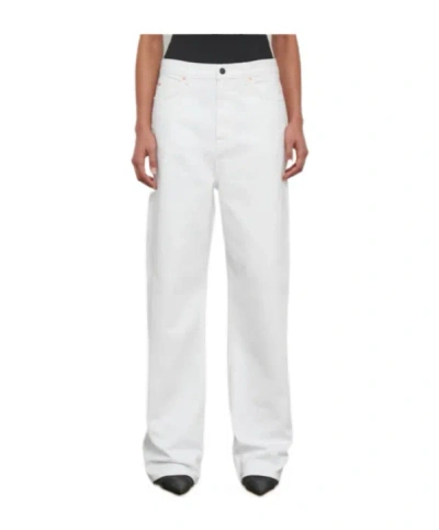 Wardrobe.nyc Low Rise Jeans In White