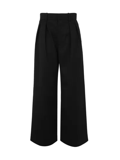 Wardrobe.nyc Low Rise Plated Pant In Black