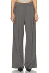 Wardrobe.nyc High-rise Wool Wide-leg Pants In Slate