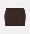 Wardrobe.nyc Low-rise Wool Miniskirt In Brown