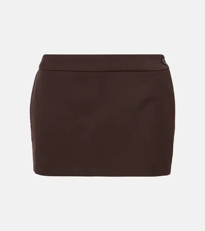 Wardrobe.nyc Low-rise Wool Miniskirt In Brown