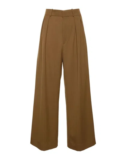 Wardrobe.nyc Low-rise Wool Trousers In Brown